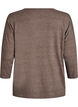 Jersey blouse with 3/4 sleeves, Brown, Packshot image number 1