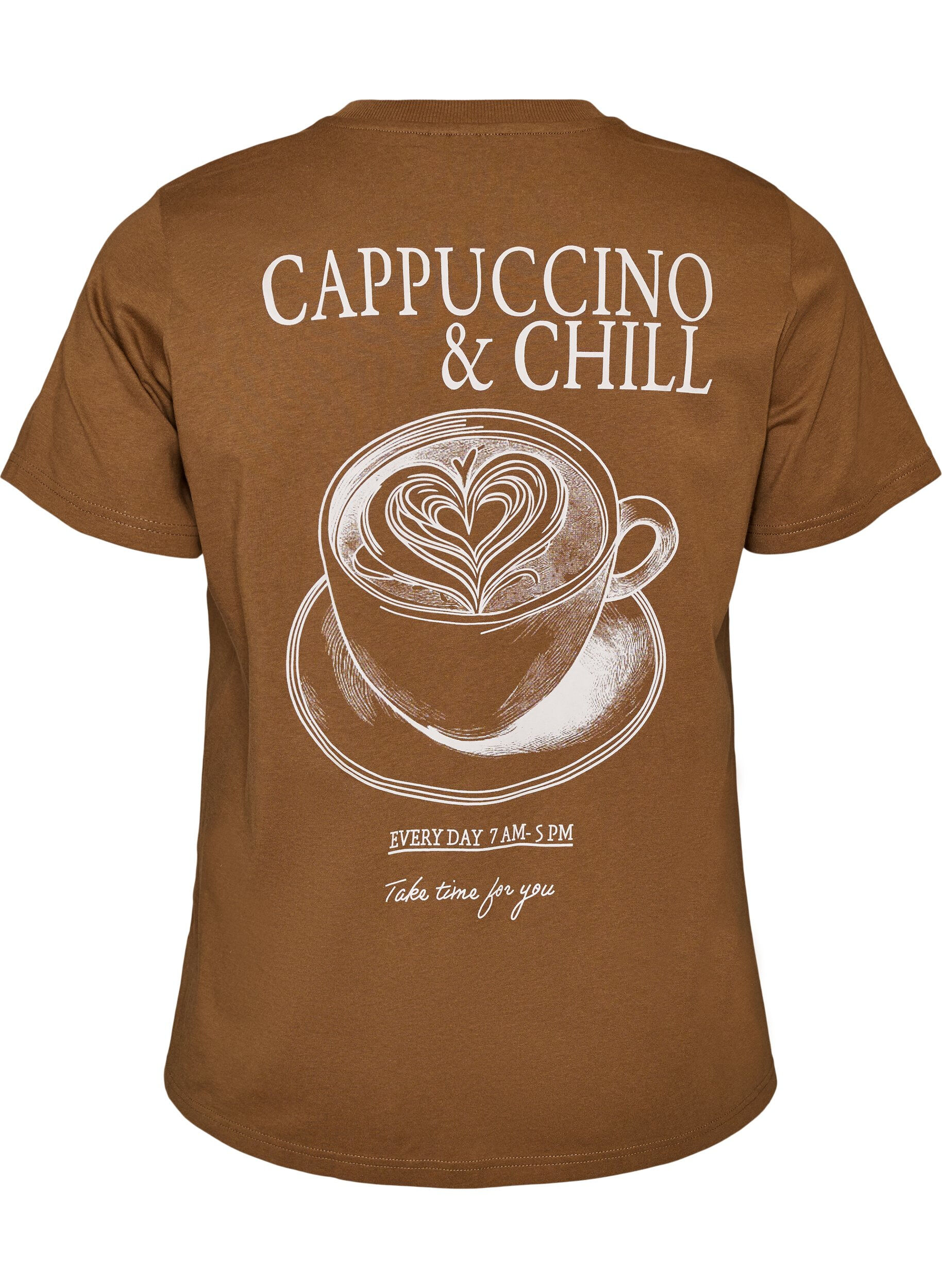 ZizzifashionCotton T-shirt with print, Brown, Packshot image number 1