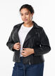 biker jacket in imitated leather, Black, Model image number 0