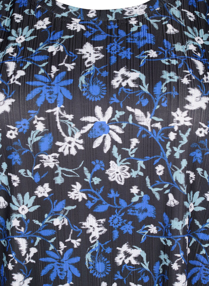 FLASH - T-shirt with floral print, Black Blue Green AOP, Packshot image number 2
