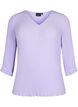 Pleated top with 3/4 sleeves, Lavender, Packshot image number 0