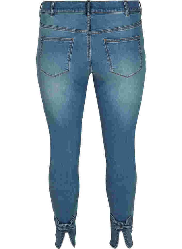 Cropped Amy jeans with a high waist and bows, Blue denim, Packshot image number 1