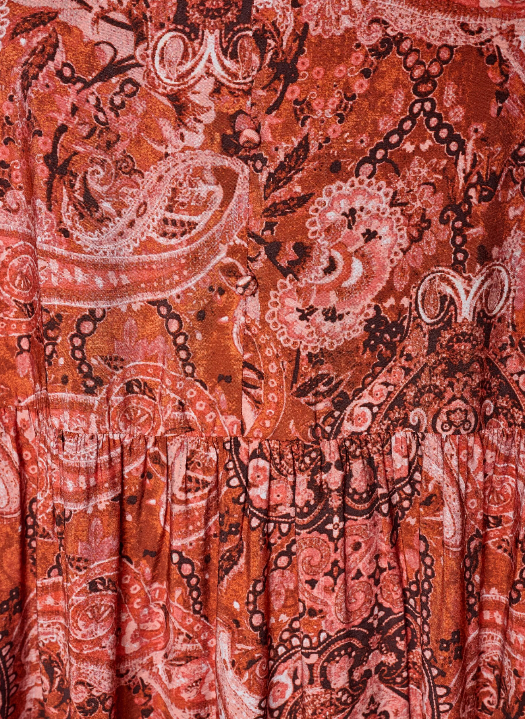 ZizzifashionViscose midi dress with paisley print, Orange, Packshot image number 2
