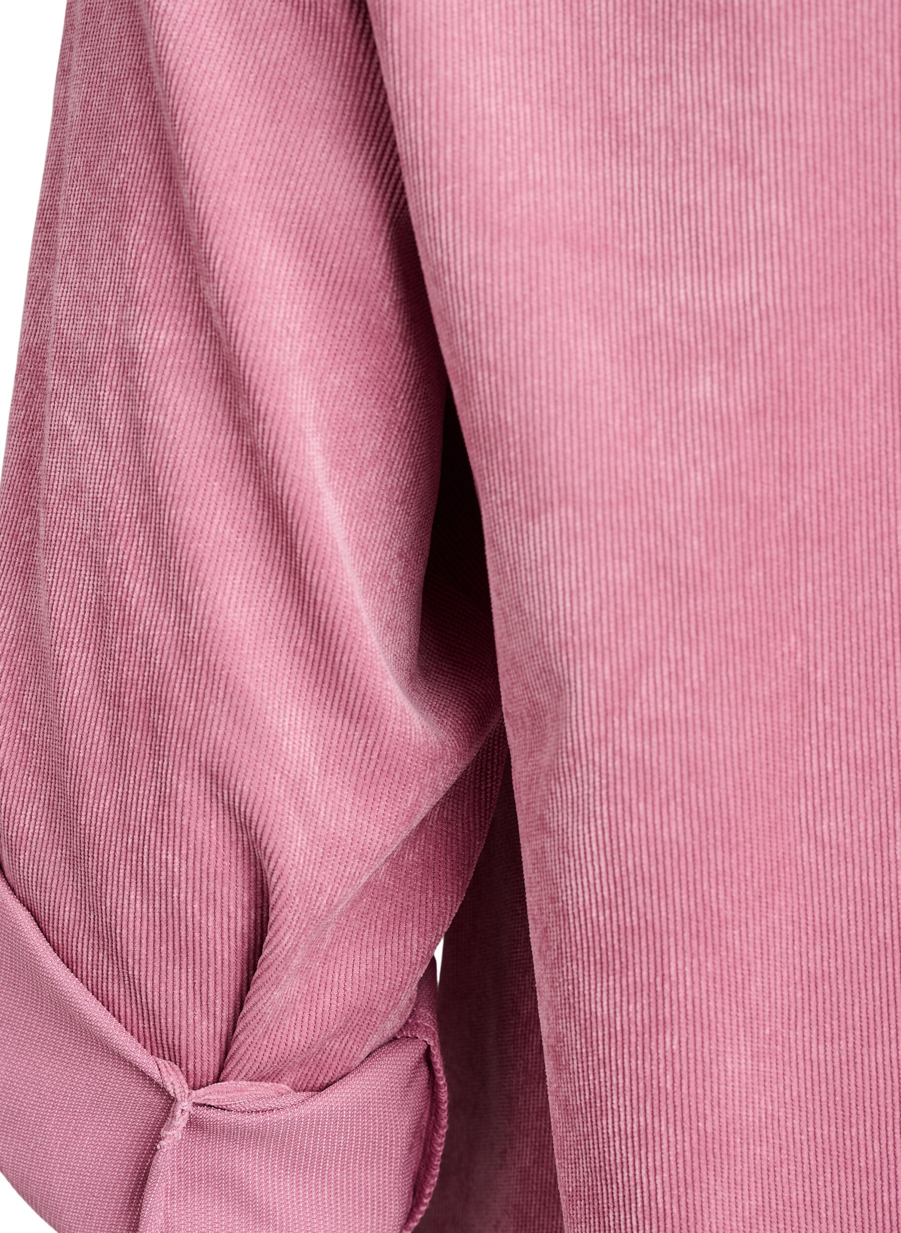 ZizzifashionCorduroy dress with zipper and 3/4 sleeves, Rose, Packshot image number 3