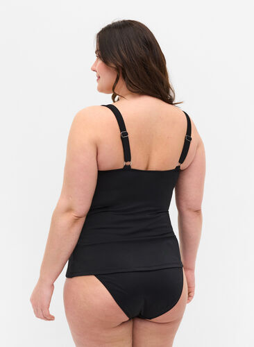 Tankini with draping, Black, Model image number 1