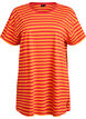 Long striped night T-shirt, Red, Packshot image number 0