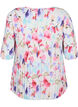 Pleated floral blouse, White/MultiFlowerAOP, Packshot image number 1