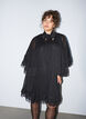 Sleeveless dress with chiffon cape, Black, Model image number 0