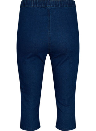 FLASH - High waisted denim capri trousers with slim fit, Blue denim, Packshot image number 1