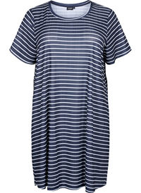 FLASH - Striped dress with short sleeves