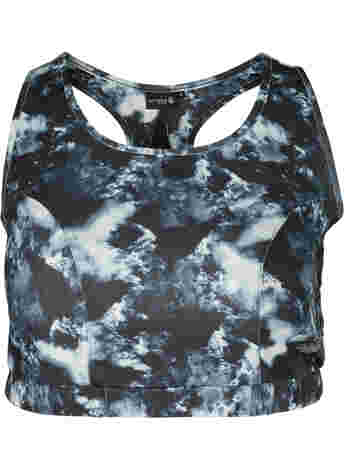 Sports bra with print and mesh
