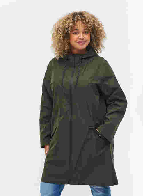 Raincoat with pockets and hood