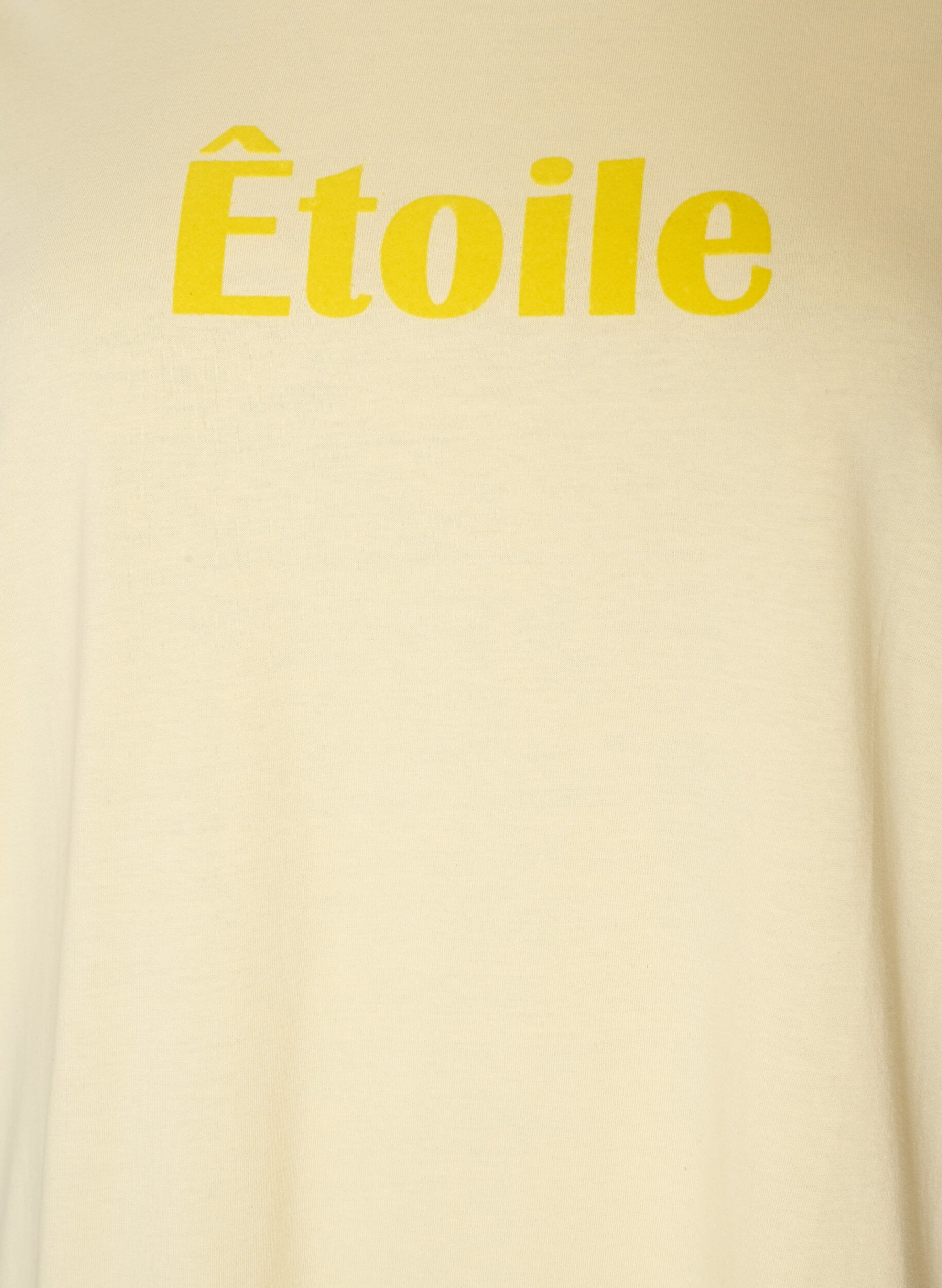 ZizzifashionOrganic cotton T-shirt with velour text, Yellow, Packshot image number 2