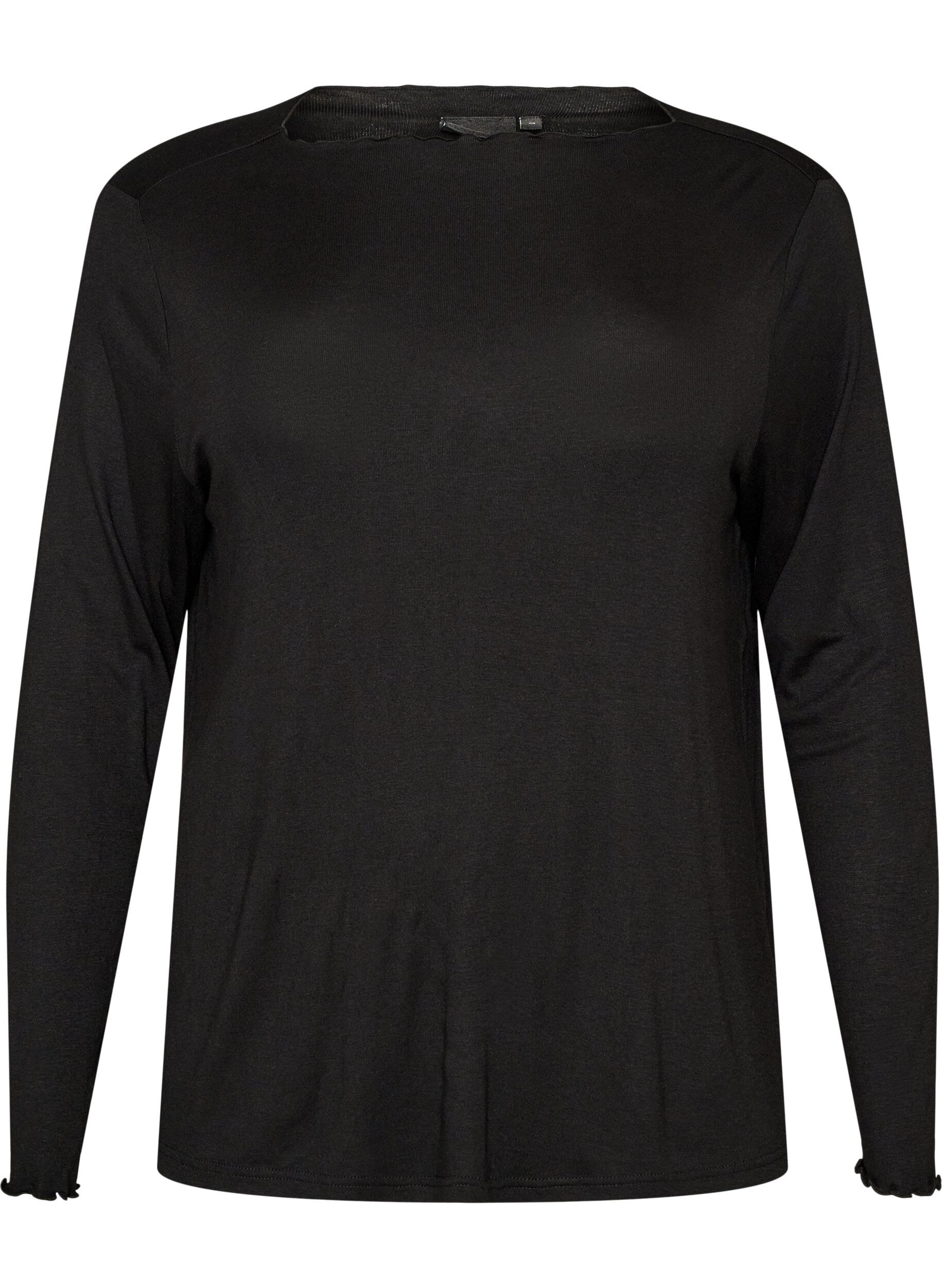 Viscose night top with long sleeves