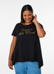 T-shirt with a round neck and A-line shape, Black, Model image number 0