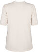 Blouse with button detail and short puff sleeves, Beige, Packshot image number 1