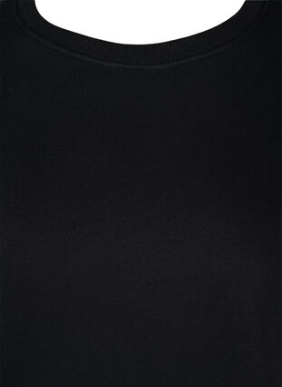 Cotton sweatshirt with lace details, Black, Packshot image number 2