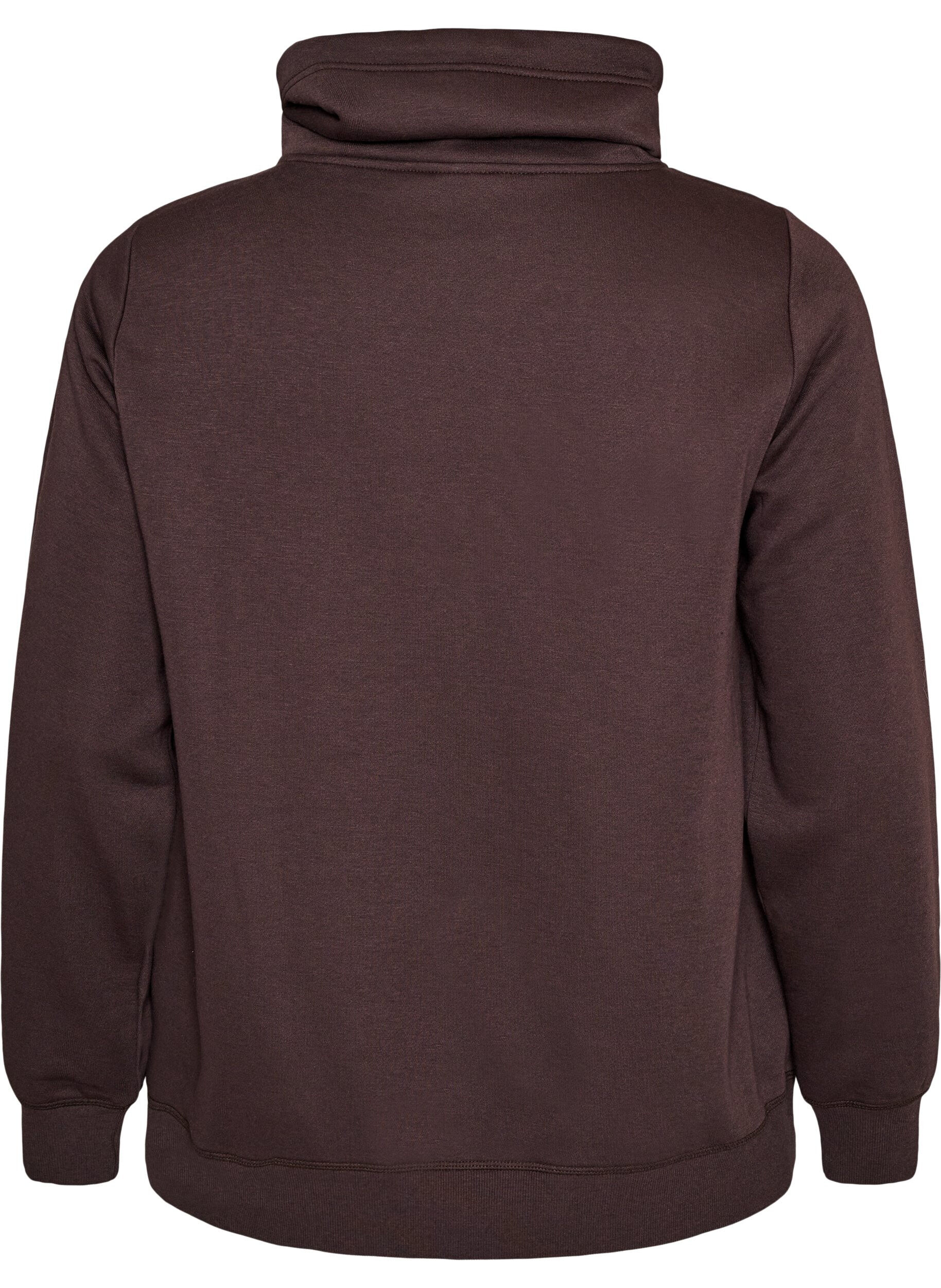 ZizzifashionSweatshirt with high collar and pockets, Brown, Packshot image number 1