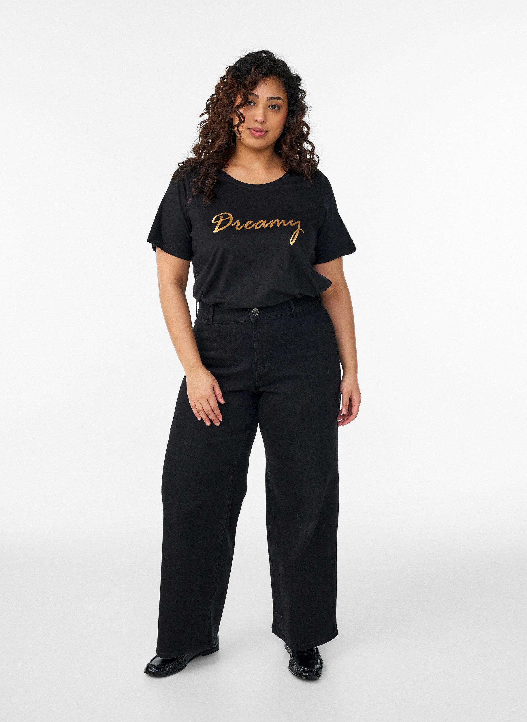 ZizzifashionT-shirt with motif, Black, Model image number 1
