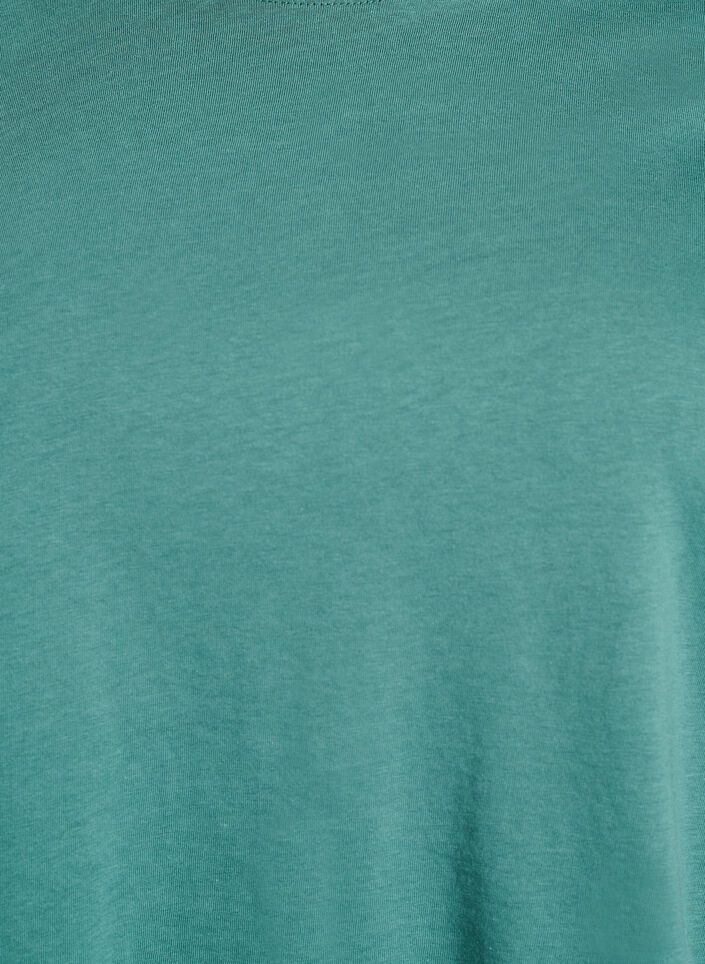 Basic cotton t-shirt with a round neck, Green, Packshot image number 2