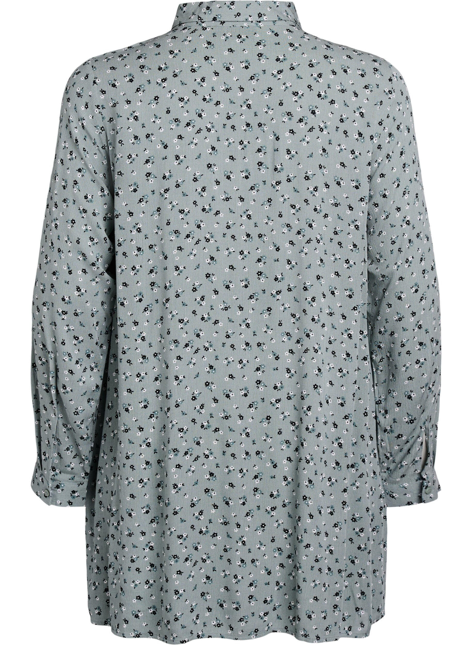 Zizzifashion Long shirt with floral print, Green, Packshot image number 1