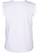 Sleeveless cotton top with ruffles, White, Packshot image number 1
