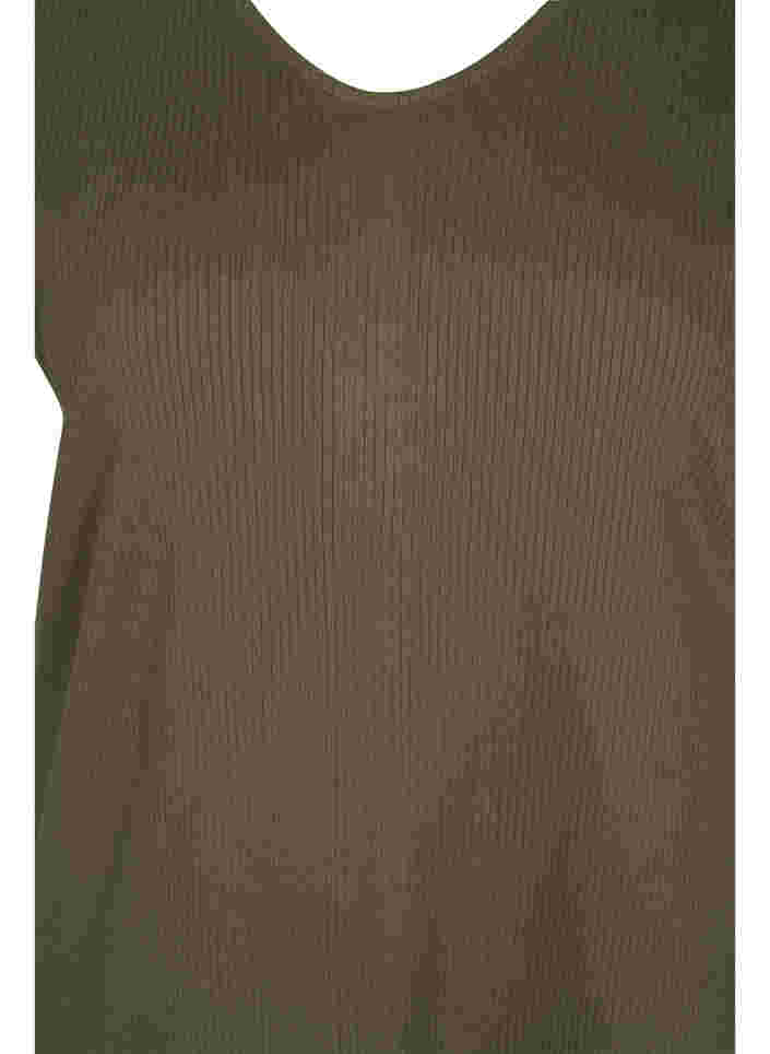 Short-sleeved cotton dress in rib knit, Ivy Green, Packshot image number 2