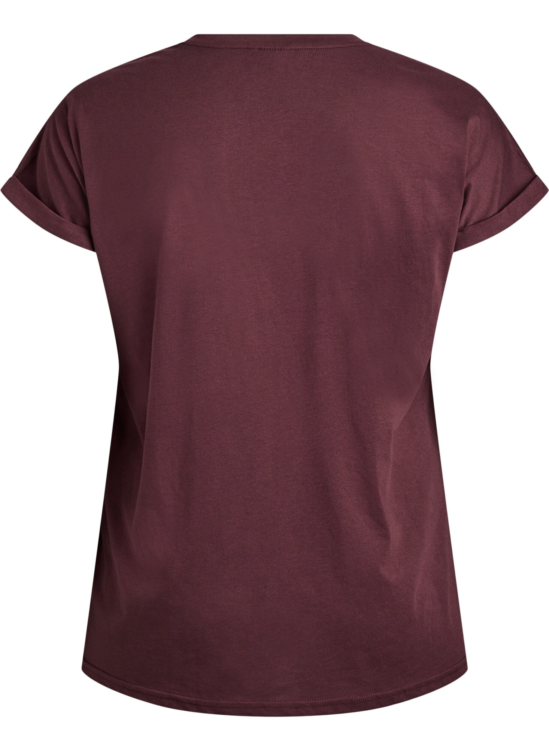Zizzifashion Short-sleeved t-shirt in a cotton blend, Dark Bordeaux, Packshot image number 1