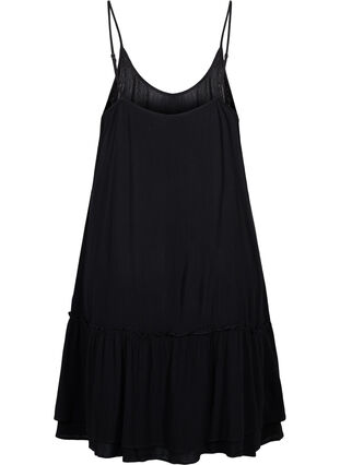 Sleeveless viscose beach dress, Black, Packshot image number 1