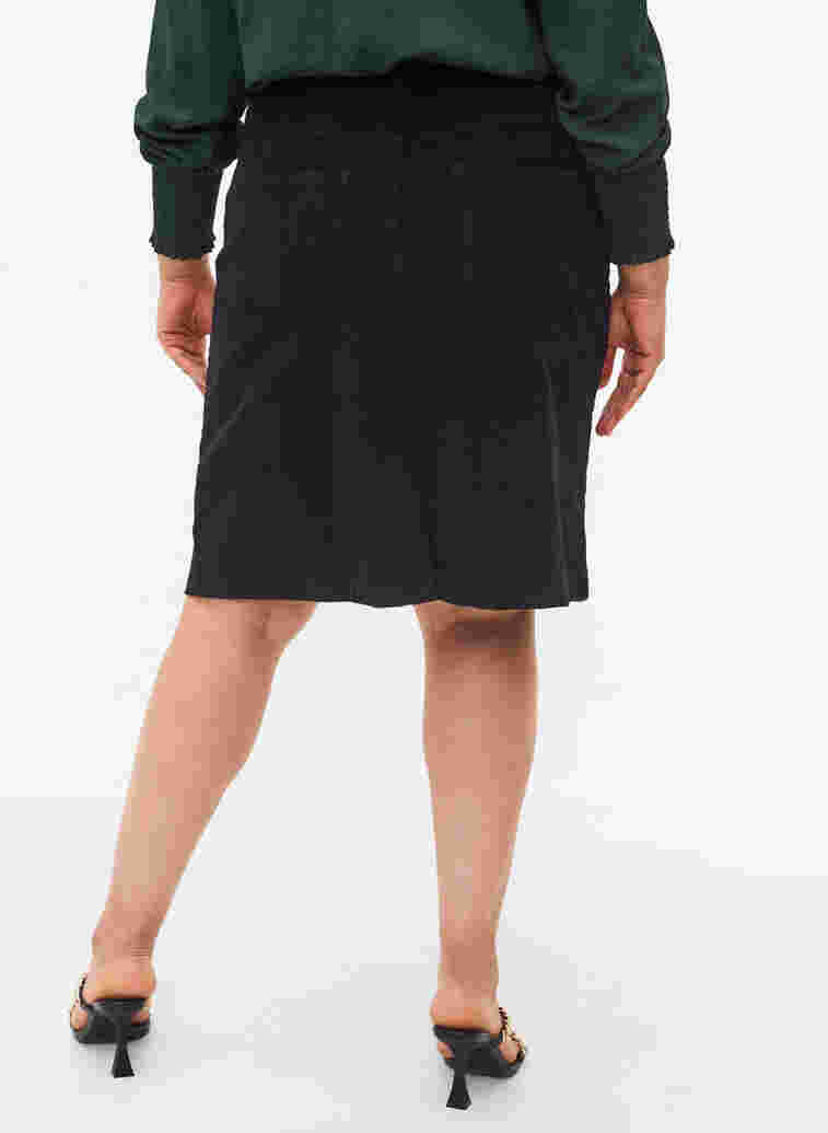 Cotton velvet skirt, Black, Model image number 1