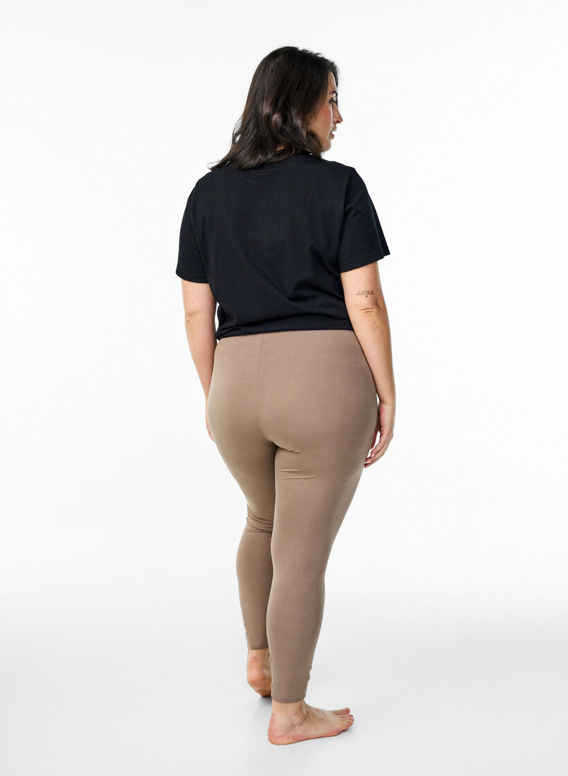 Basic leggings in viscose, Brown, Model image number 2