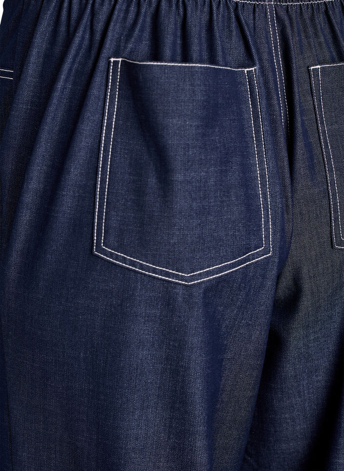 Denim-look trousers with contrast stitching, Blue, Packshot image number 3