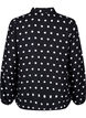 Dotted shirt with ruffles, Black W. White Dot, Packshot image number 1