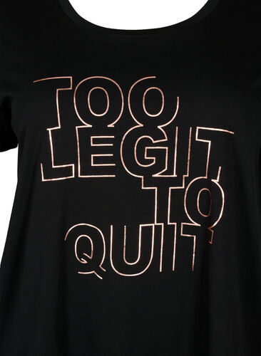 Sports t-shirt with print, Black w. Too Legit , Packshot image number 2
