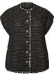 Checked waistcoat with decorative buttons, Black, Packshot image number 0