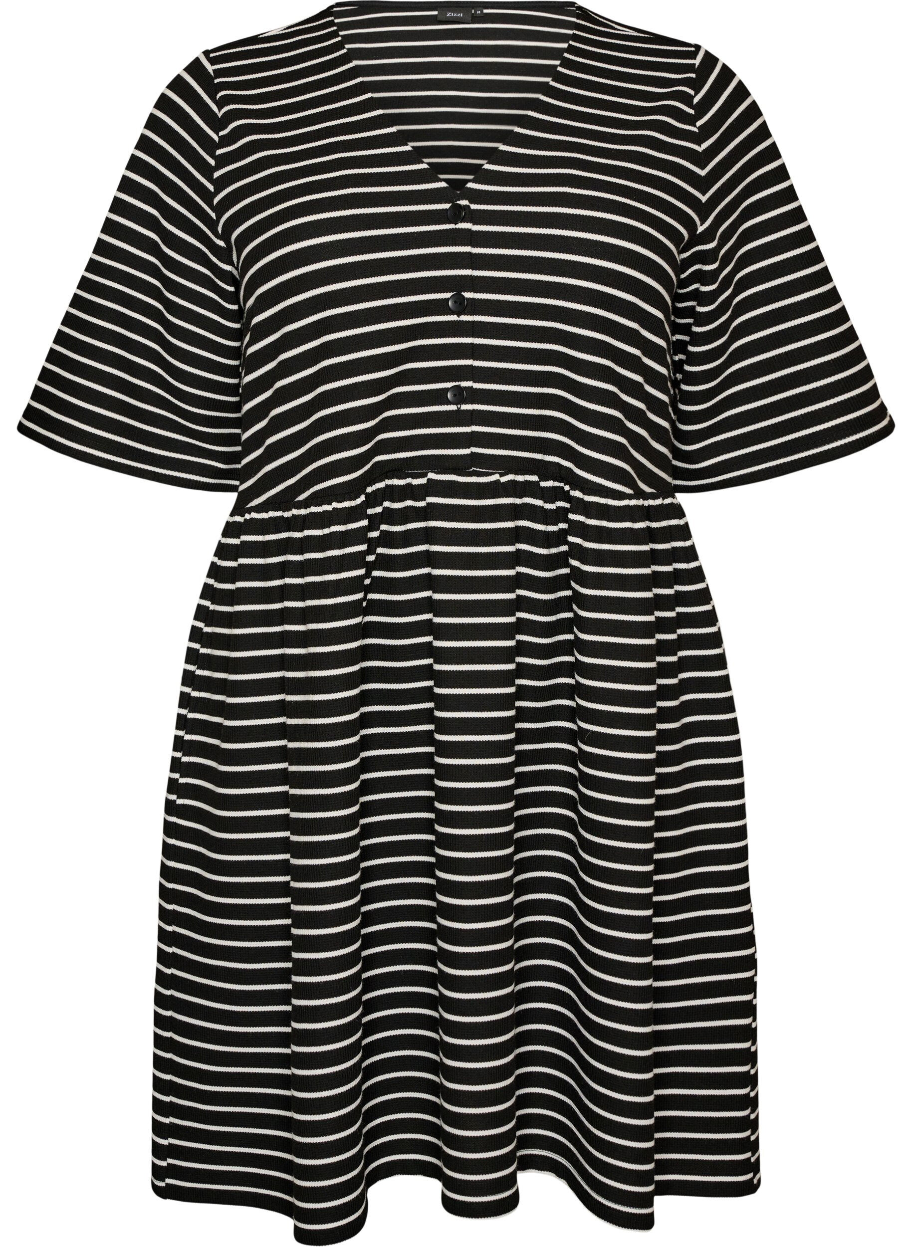 ZizzifashionDress with a ribbed texture and an empire line, White, Packshot image number 0