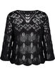 Knitted blouse with lace pattern, Black, Packshot image number 1