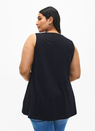 Cotton top with a-shape, Black W. Passion, Model image number 1