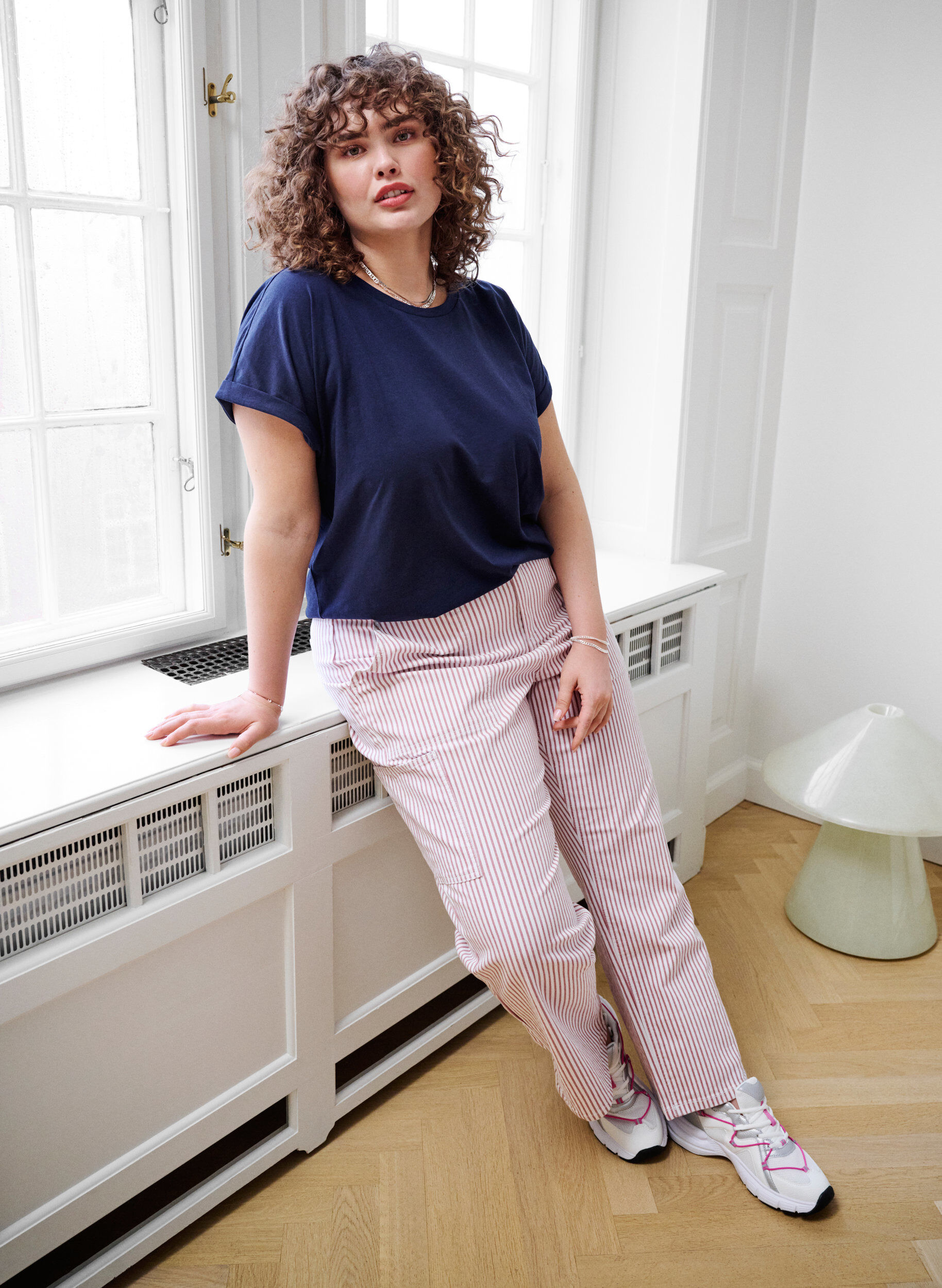 Short sleeved cotton blend t-shirt