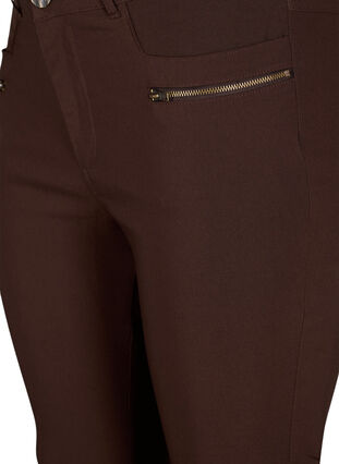 Close-fitting trousers with zipper details, Coffee Bean, Packshot image number 2