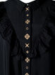 Shirt dress with ruffles and embroidery, Black, Packshot image number 2