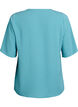Short-sleeved blouse with V-neck, Green, Packshot image number 1