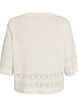 Knitted blouse with eyelet embroidery and 1/2 sleeves, Vanilla, Packshot image number 1