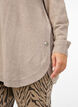 Long knitted blouse with button detail at the side, Simply Taupe Mel., Model image number 2