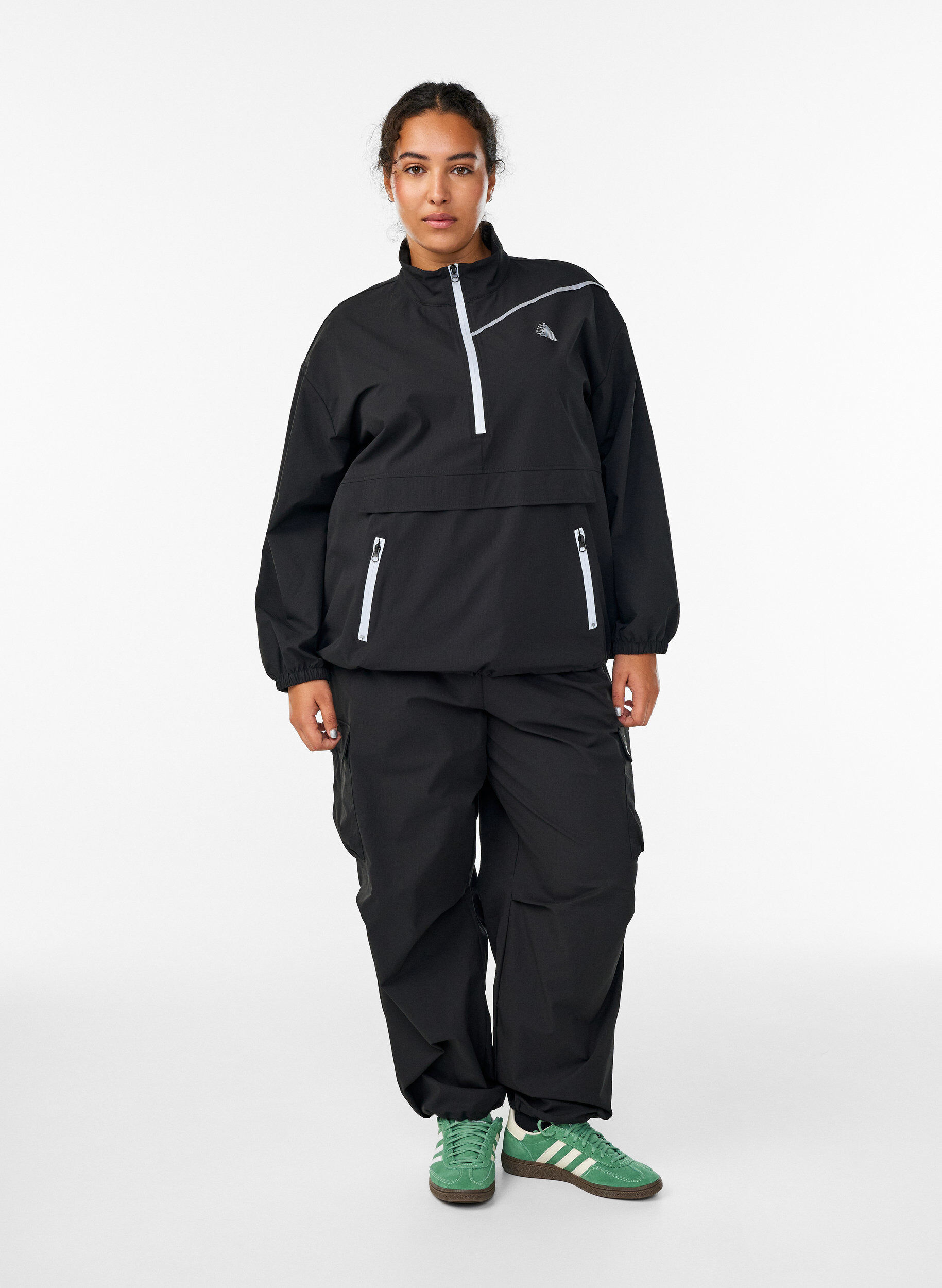 Zizzifashion Sporty anorak with reflective details and pockets, Black, Model image number 1