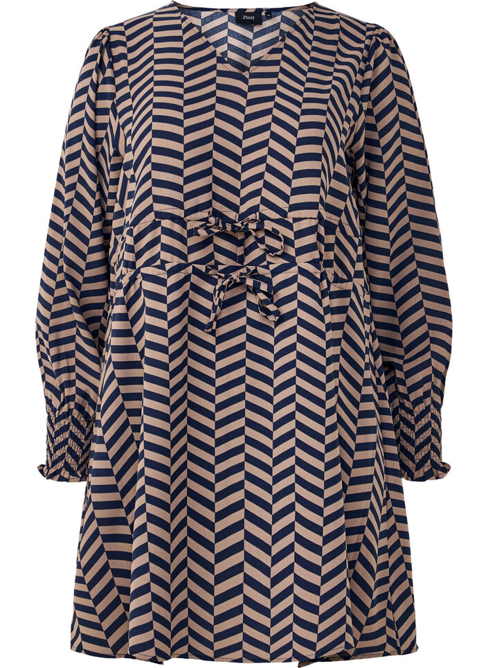 Dress with tie belts at the waist, Blue, Packshot image number 0