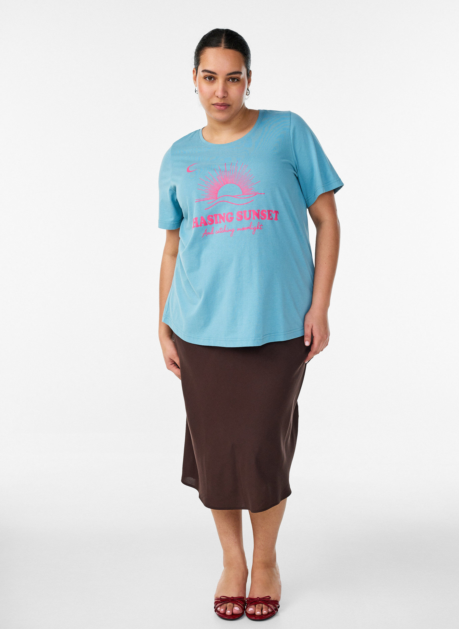 ZizzifashionT-shirt with motif, Blue, Model image number 1