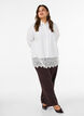 Loose shirt with a wide lace trim, White, Model image number 1