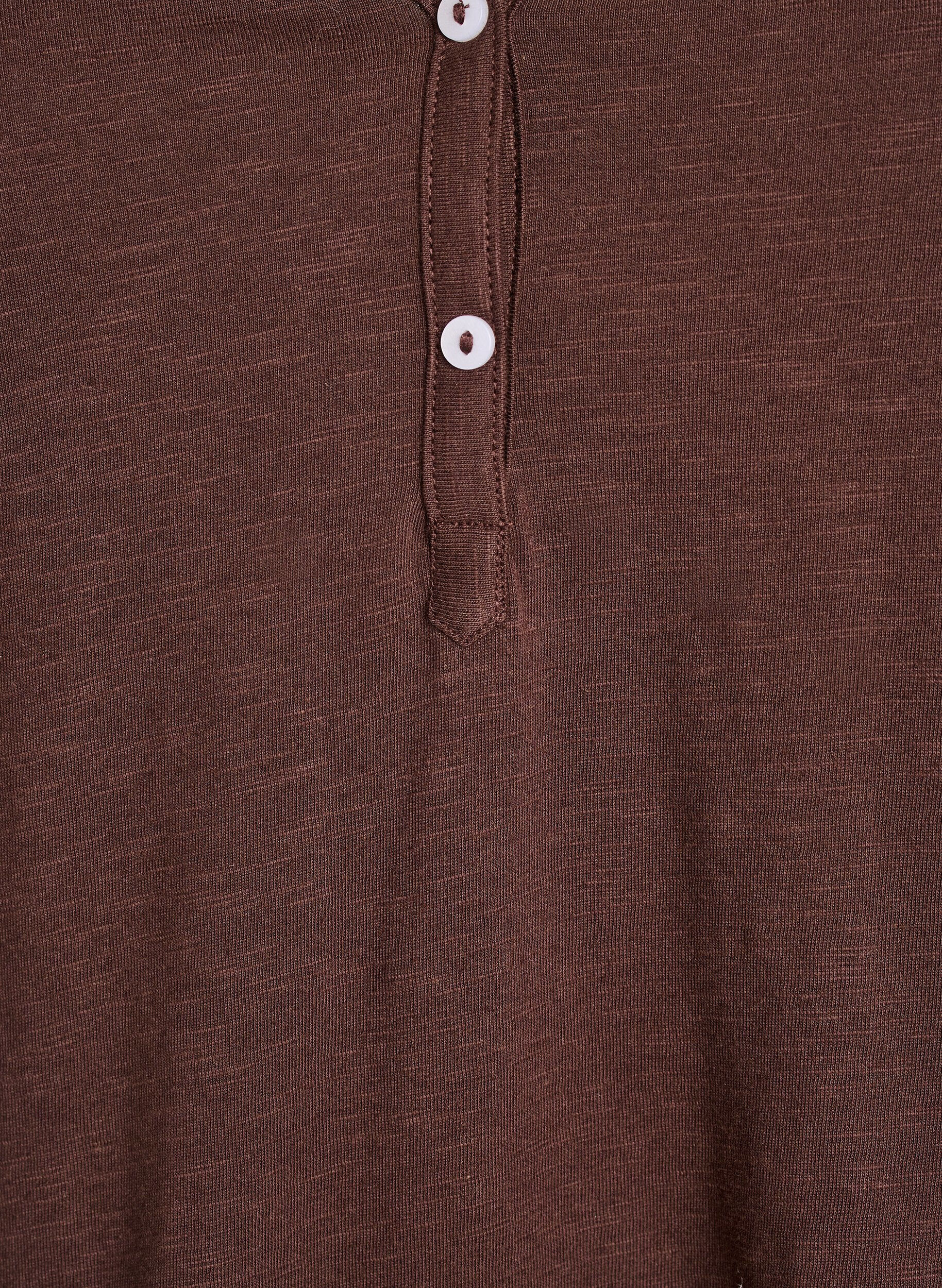 ZizzifashionT-shirt with button detail, Brown, Packshot image number 2