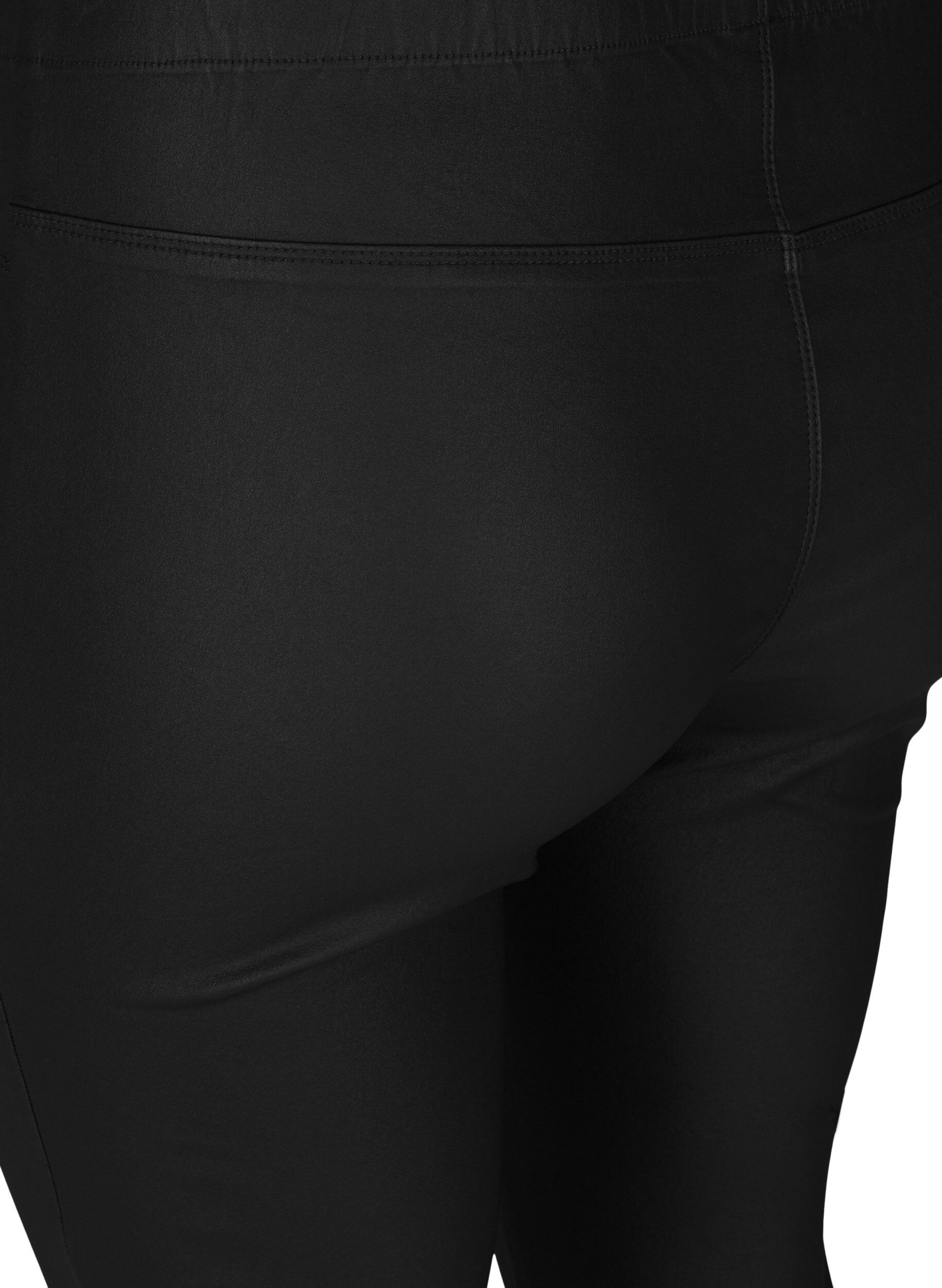 Zizzifashion Coated, viscose blend legging, Black, Packshot image number 3